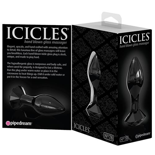 Icicles #78 Diamond Cut Anal Plug Black - Aphrodite's Pleasure