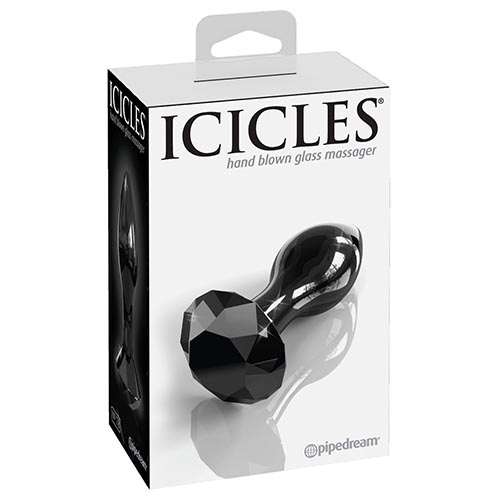 Icicles #78 Diamond Cut Anal Plug Black - Aphrodite's Pleasure