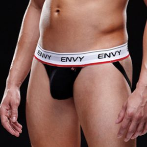 Envy Logo Jock Low-Rise Black Main - Aphrodite's Pleasure