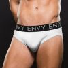 Envy Logo Microfibre Low-Rise Brief White Main - Aphrodite's Pleasure