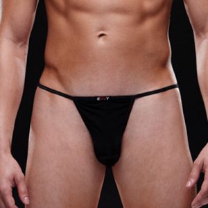 Envy Logo Microfibre G-String Black Main - Aphrodite's Pleasure