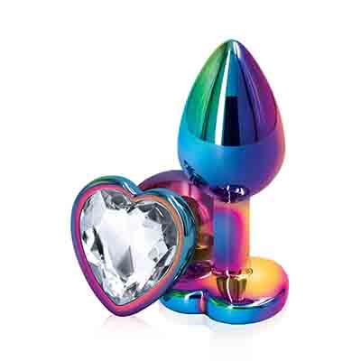 Rear Assets Clear Heart Small Plug - Multi-colour - Aphrodite's Pleasure