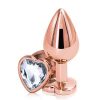 Rear Assets Clear Heart Medium Plug - Rose Gold - Aphrodite's Pleasure