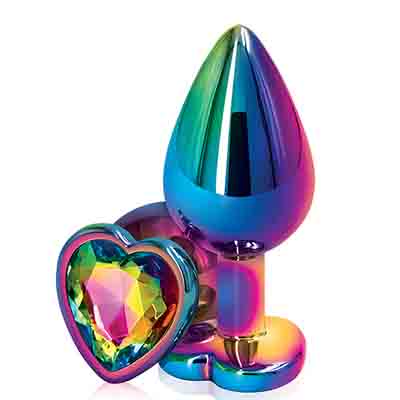 Rear Assets Multi Heart Medium Plug - Multi-colour - Aphrodite's Pleasure