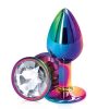 Rear Assets Clear Round Medium Plug - Multi-colour - Aphrodite's Pleasure