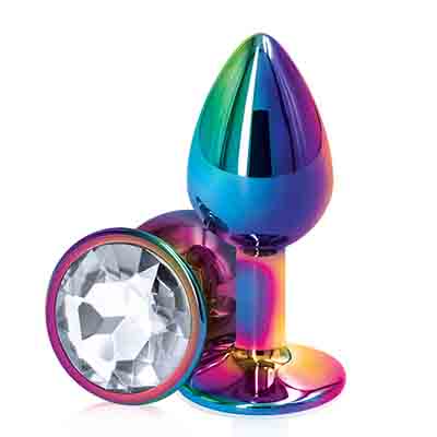 Rear Assets Clear Round Medium Plug - Multi-colour - Aphrodite's Pleasure