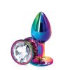 Rear Assets Clear Round Small Plug - Multi-colour - Aphrodite's Pleasure